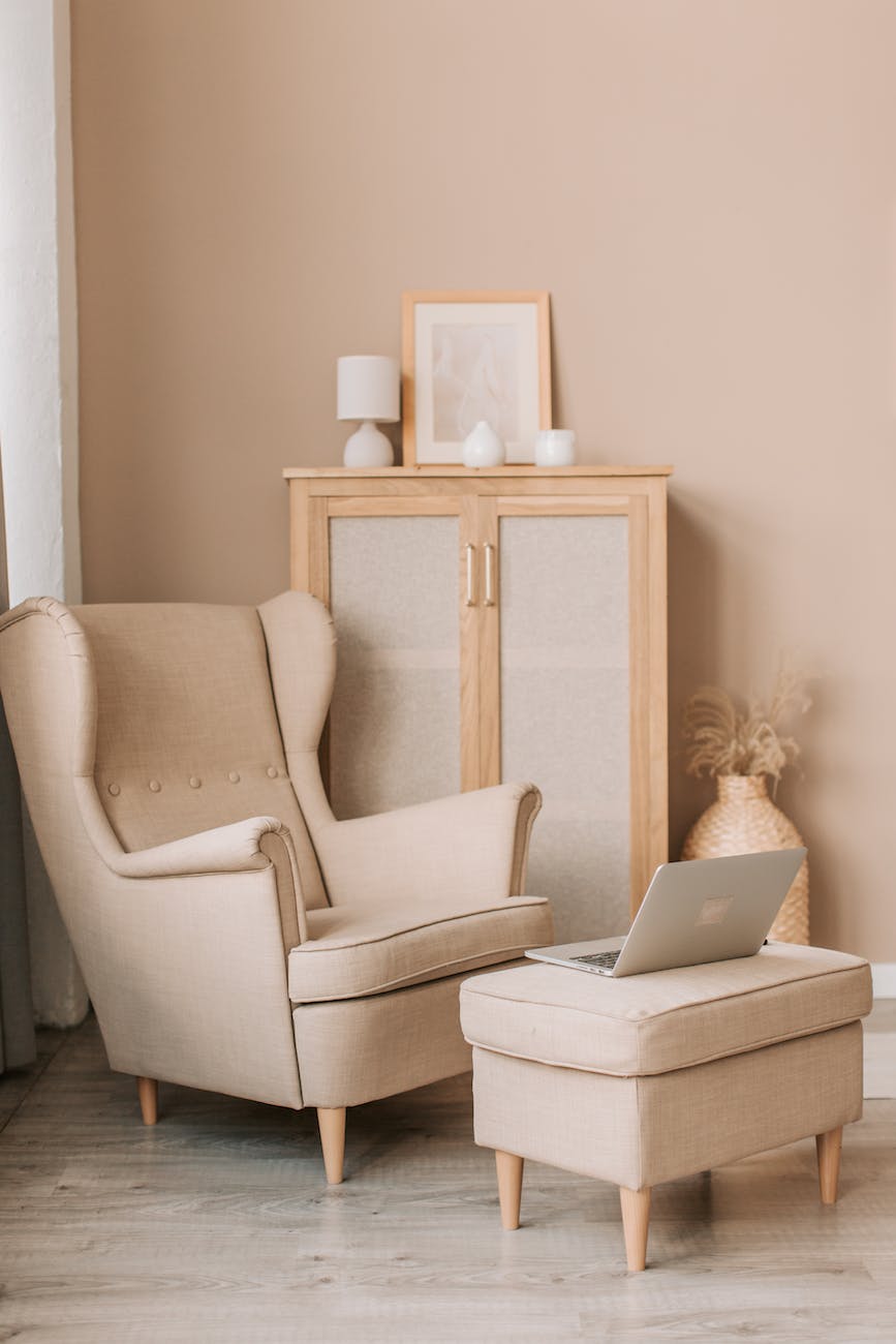armchair with footstool